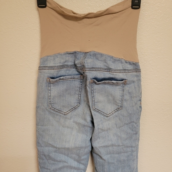 Luxe Essential Denim Crop Straight Leg Maternity Pants - Picture 5 of 5